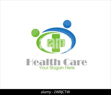 family care logo designs simple for medical service Stock Vector