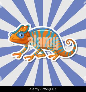 Vibrant vector illustration of a stylized chameleon Stock Vector