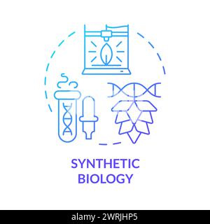 Synthetic biology blue gradient concept icon Stock Vector