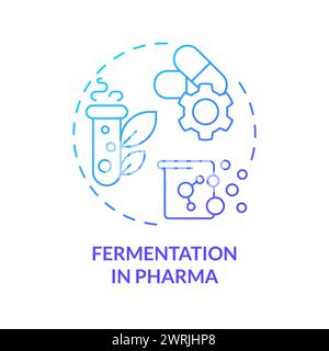 Fermentation in pharma blue gradient concept icon Stock Vector