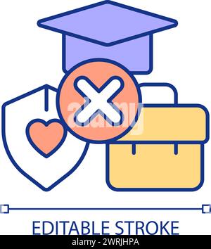 Limited access to welfare RGB color icon Stock Vector