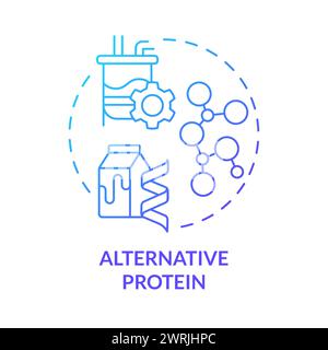 Alternative protein blue gradient concept icon Stock Vector