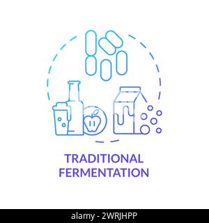 Traditional fermentation blue gradient concept icon Stock Vector