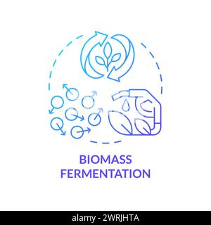 Biomass fermentation blue gradient concept icon Stock Vector