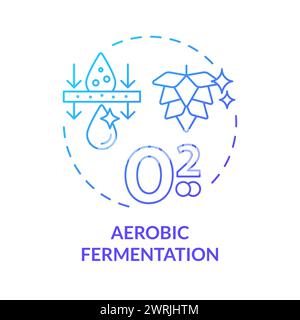 Aerobic fermentation blue gradient concept icon Stock Vector