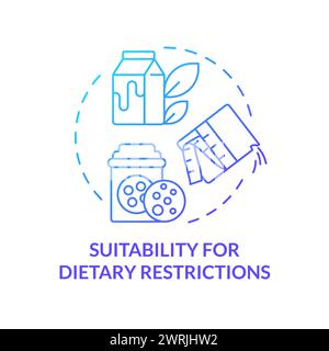 Suitability for dietary restrictions blue gradient concept icon Stock Vector