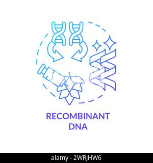 Recombinant DNA blue gradient concept icon Stock Vector