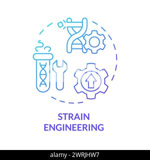 Strain engineering blue gradient concept icon Stock Vector