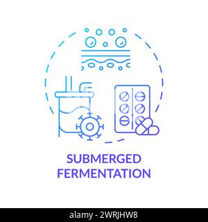 Submerged fermentation blue gradient concept icon Stock Vector