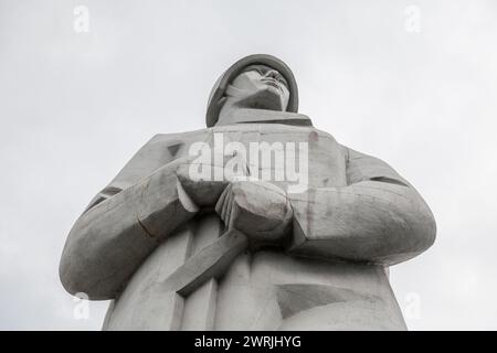 MURMANSK, RUSSIAN FEDERATION - AUGUST 06, 2015 - Monument of Defenders of the Soviet Arctic during the Great Patriotic War - Alyosha Stock Photo