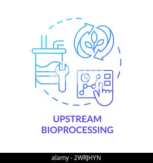 Upstream bioprocessing blue gradient concept icon Stock Vector