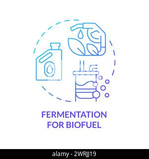 Fermentation for biofuel blue gradient concept icon Stock Vector