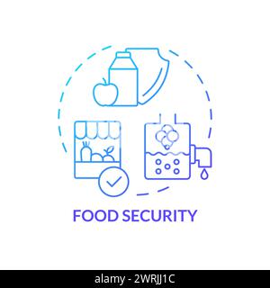 Food security blue gradient concept icon Stock Vector