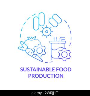 Sustainable food production blue gradient concept icon Stock Vector
