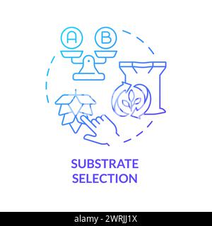 Substrate selection blue gradient concept icon Stock Vector