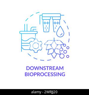 Downstream bioprocessing blue gradient concept icon Stock Vector