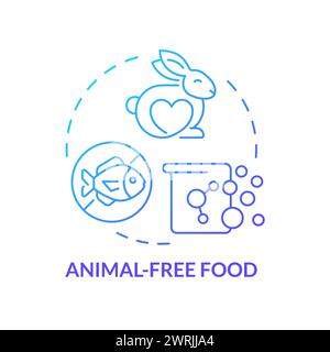 Animal-free food blue gradient concept icon Stock Vector