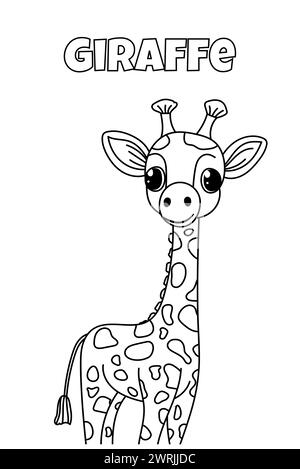 Coloring Book For Kids Features Giraffe-Themed Coloring Pages Stock Vector