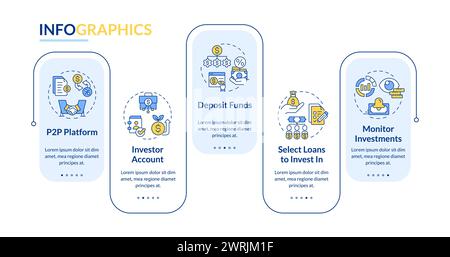 Lending for investors rectangle infographic template Stock Vector