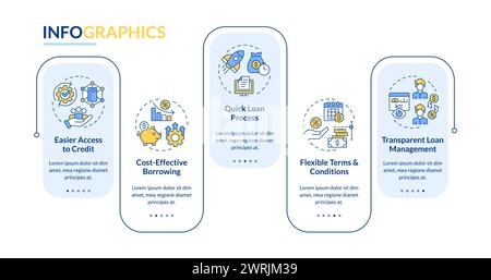 P2P for borrowers rectangle infographic template Stock Vector