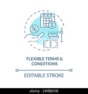 Flexible terms and conditions soft blue concept icon Stock Vector