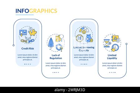 Disadvantages P2P loans rectangle infographic template Stock Vector