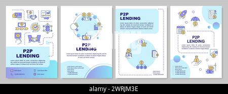 P2P lending blue circle brochure template Stock Vector
