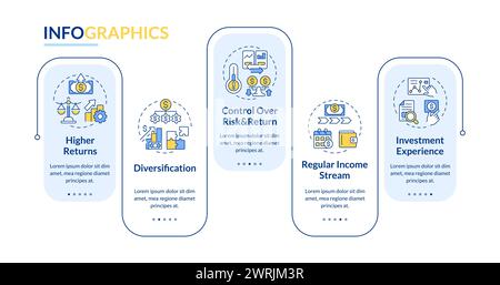 P2P lending rectangle infographic template Stock Vector