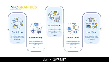 Essential lending elements rectangle infographic template Stock Vector