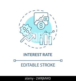 Interest rate soft blue concept icon Stock Vector