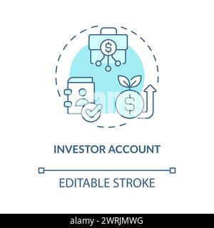 Investor account soft blue concept icon Stock Vector