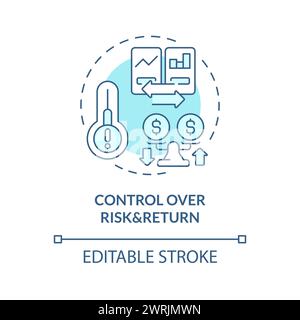 Control over risk and return soft blue concept icon Stock Vector
