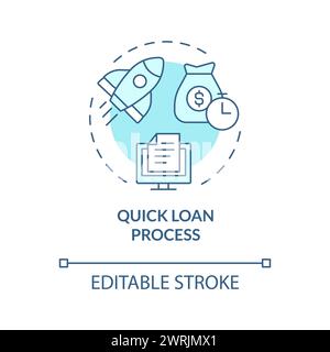 Quick loan process soft blue concept icon Stock Vector