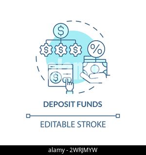 Deposit funds soft blue concept icon Stock Vector
