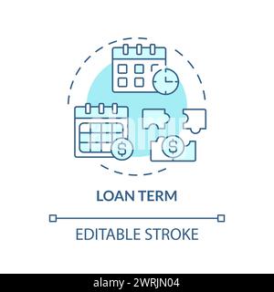 Loan term soft blue concept icon Stock Vector