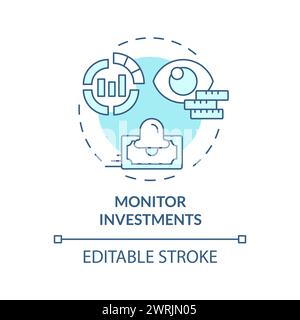 Monitor investment soft blue concept icon Stock Vector