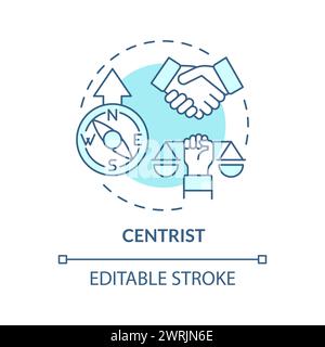 Centristic ideology soft blue concept icon Stock Vector