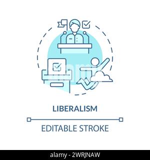 Liberalism ideology soft blue concept icon Stock Vector