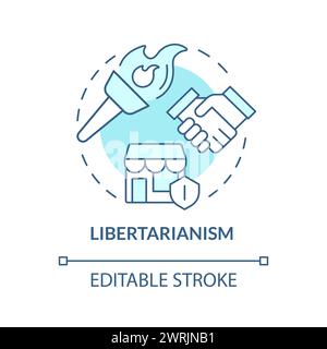 Libertarianism ideology soft blue concept icon Stock Vector
