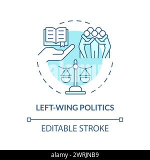 Left-wing politics soft blue concept icon Stock Vector