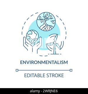 Environmentalism political movement soft blue concept icon Stock Vector