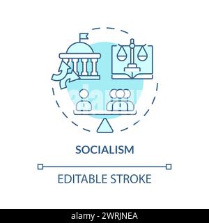 Socialism ideology soft blue concept icon Stock Vector