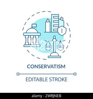 Conservatism ideology soft blue concept icon Stock Vector