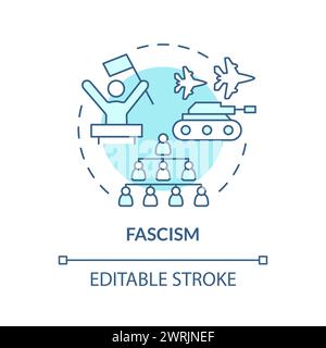 Faschism ideology soft blue concept icon Stock Vector