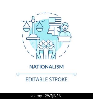 Nationalism political movement soft blue concept icon Stock Vector