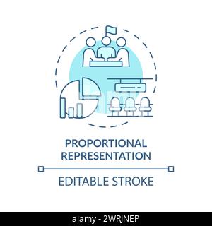 Proportional representation soft blue concept icon Stock Vector