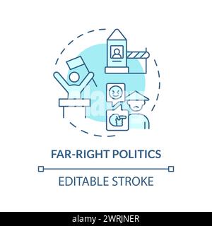 Far-right politics soft blue concept icon Stock Vector