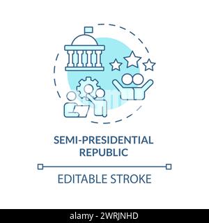 Semi-presidential republic soft blue concept icon Stock Vector