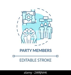 Political party members soft blue concept icon Stock Vector