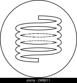 Metal spring flexible icon in circle round black color vector illustration image outline contour line thin style simple Stock Vector